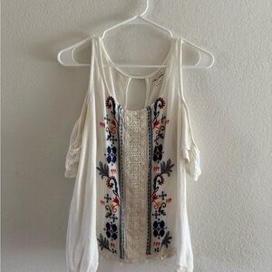 Alya Cream Embroidered Blouse